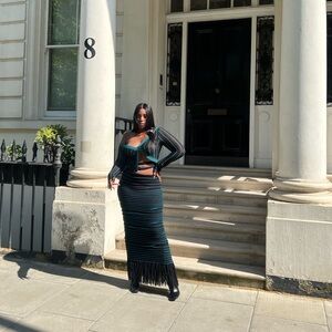 Hanifa - AMELIA LAYERED TASSEL SKIRT AND TOP